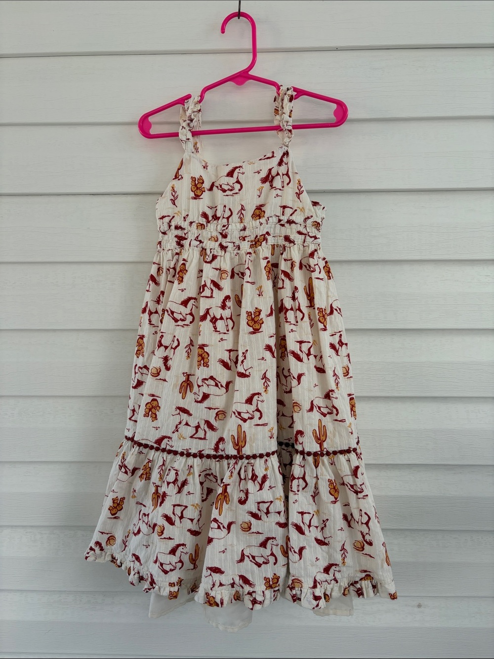 Happily Grey Kids Girls 5 Western Horse Cowboy Tiered Prairie Dress